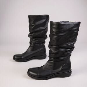La Canadienne Warm Tall Boots Womens 6 Faux fur lined Winter Boots Black Leather